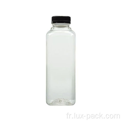 Bouteille de boisson en plastique en plastique transparent avec capuchon